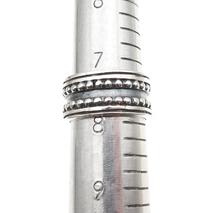 Maria Belen 925 Sterling Silver Vintage Oxidized Beaded Band Ring Size 8