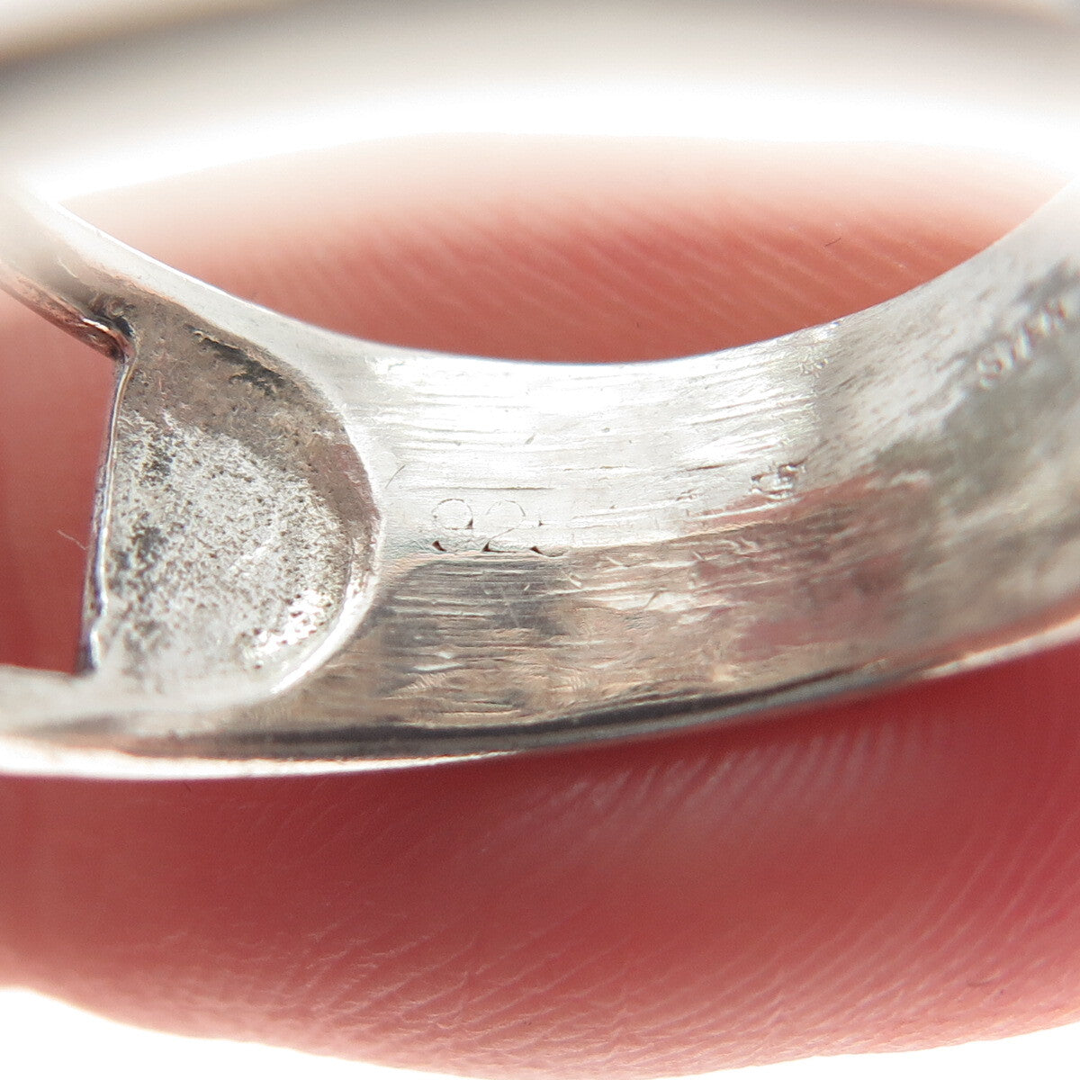 925 Sterling Silver Vintage Spiral Oxidized Ring Size 8.75