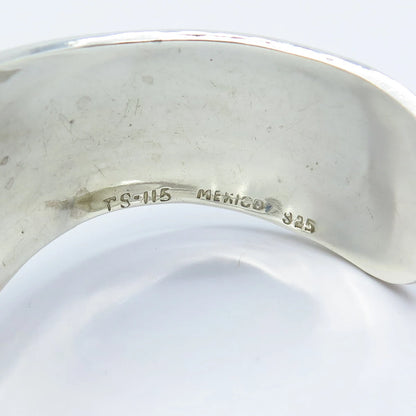 925 Sterling Silver Vintage Mexico Wide Cuff Bracelet 6"