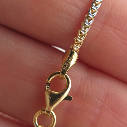 P. Lux 925 Sterling Silver Gold Plated Italy Franco Chain Necklace 18"