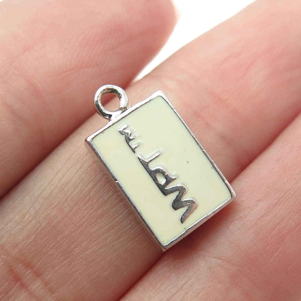 WORLD POKER TOUR 925 Sterling Silver Enamel Spades Suit Playing Card Pendant