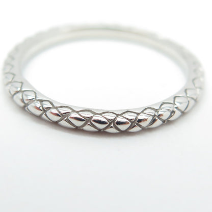 925 Sterling Silver Wicker Band Ring Size 7