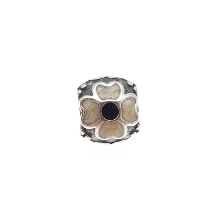 Pandora 925 Sterling Silver Enamel Flower Slide Bead Charm