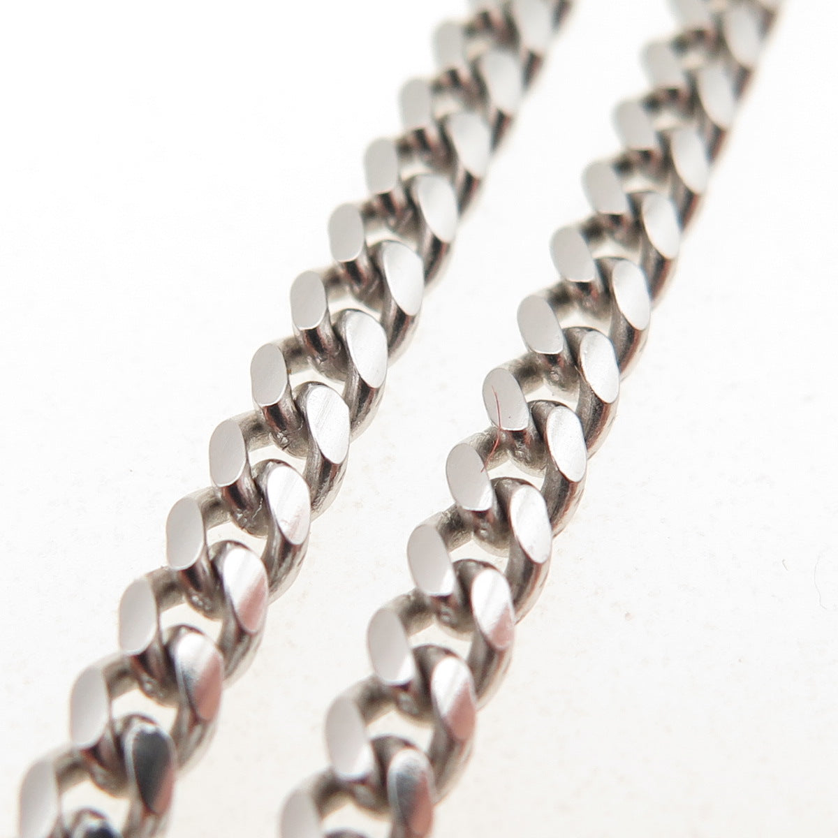 925 Sterling Silver Italy Cuban Chain Necklace 22"