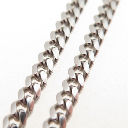 925 Sterling Silver Italy Cuban Chain Necklace 22"
