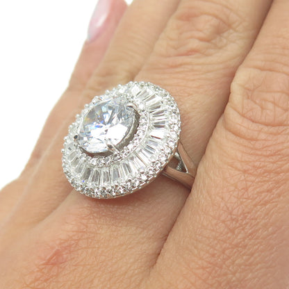 925 Sterling Silver Multi-C Z Ring Size 7.5