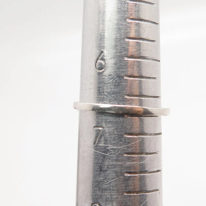 925 Sterling Silver Vintage Textured Modernist Ring Size 6.75