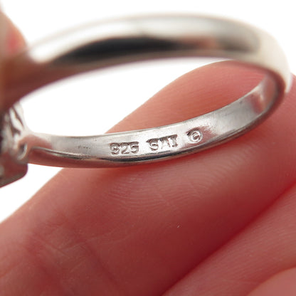 Sai 925 Sterling Silver Round-Cut C Z Engagement Ring Size 8