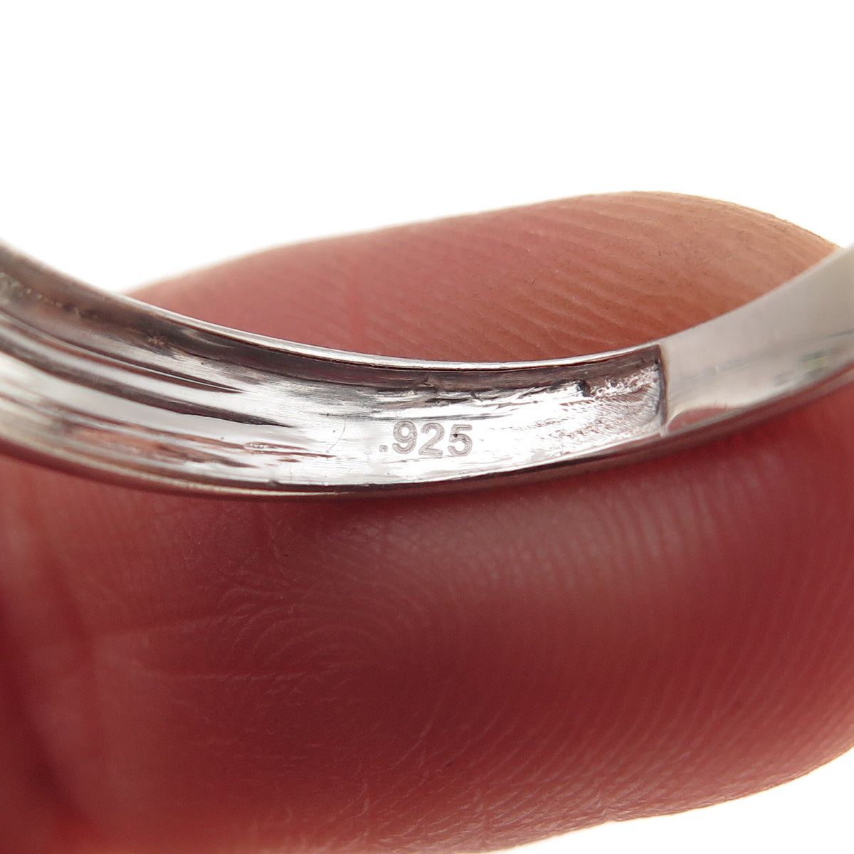 925 Sterling Silver Real Round-Cut Diamond Band Ring Size 10.25