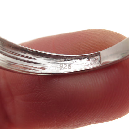 925 Sterling Silver Real Round-Cut Diamond Band Ring Size 10.25