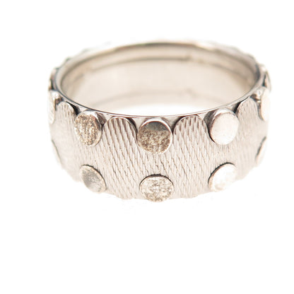 Neos 925 Sterling Silver Dotted Band Ring Size 7.75
