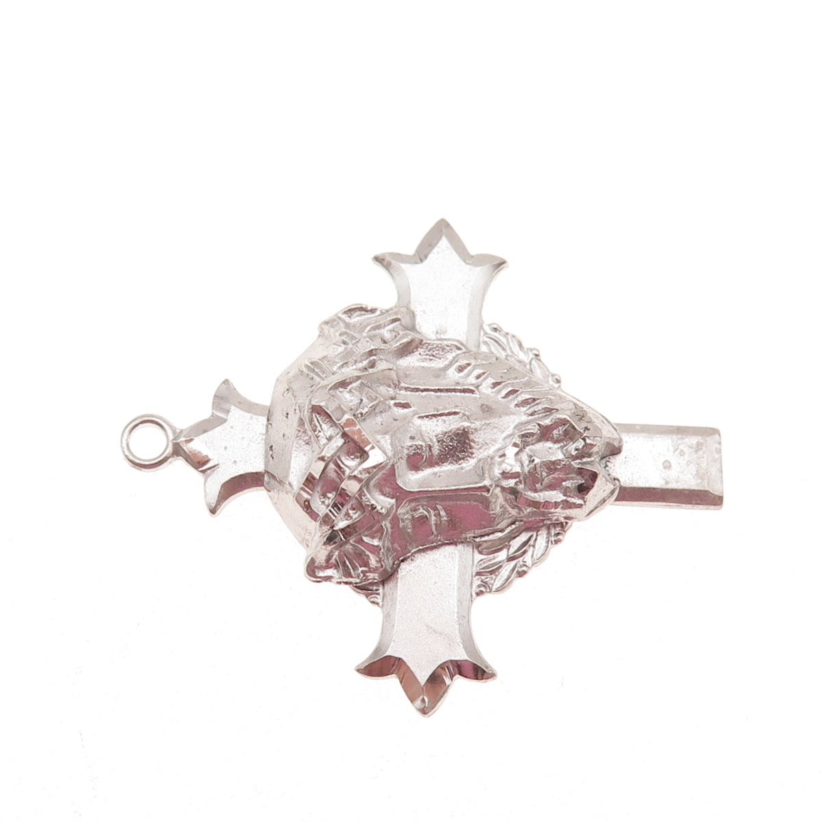 925 Sterling Silver Vintage Jesus Cross Religious Charm Pendant