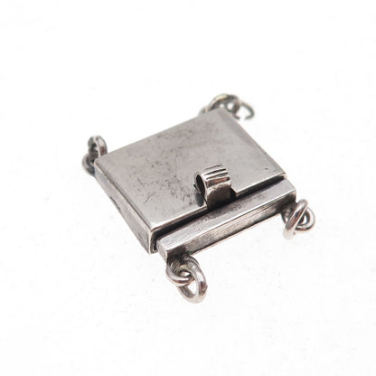 925 Sterling Silver Vintage Bracelet / Necklace Box Lock Clasp