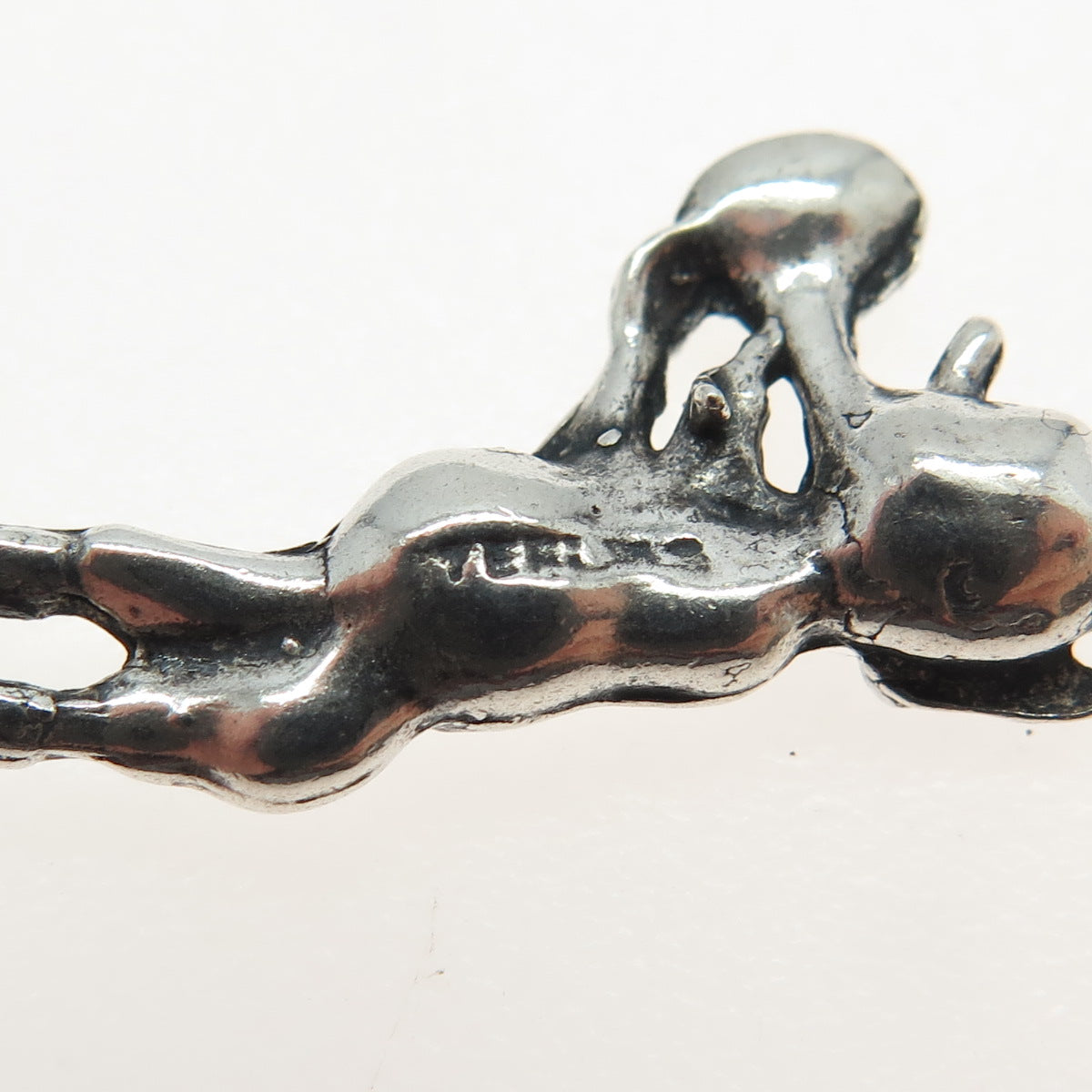 925 Sterling Silver Vintage Cartoon Clarinet Musician Character Charm Pendant