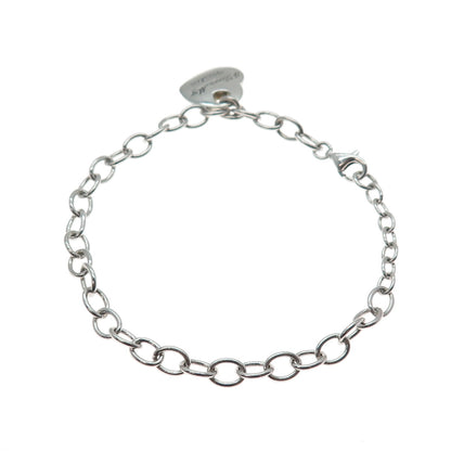 925 Sterling Silver Real Diamond I Love My Westie Heart Dangle Charm Bracelet 8"