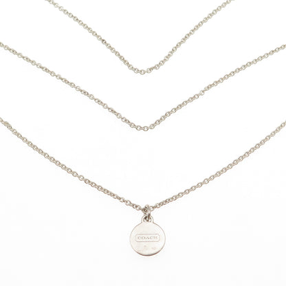 Coach 925 Sterling Silver Rhinestone Anchor 3-Strand Cable Chain Necklace 16"