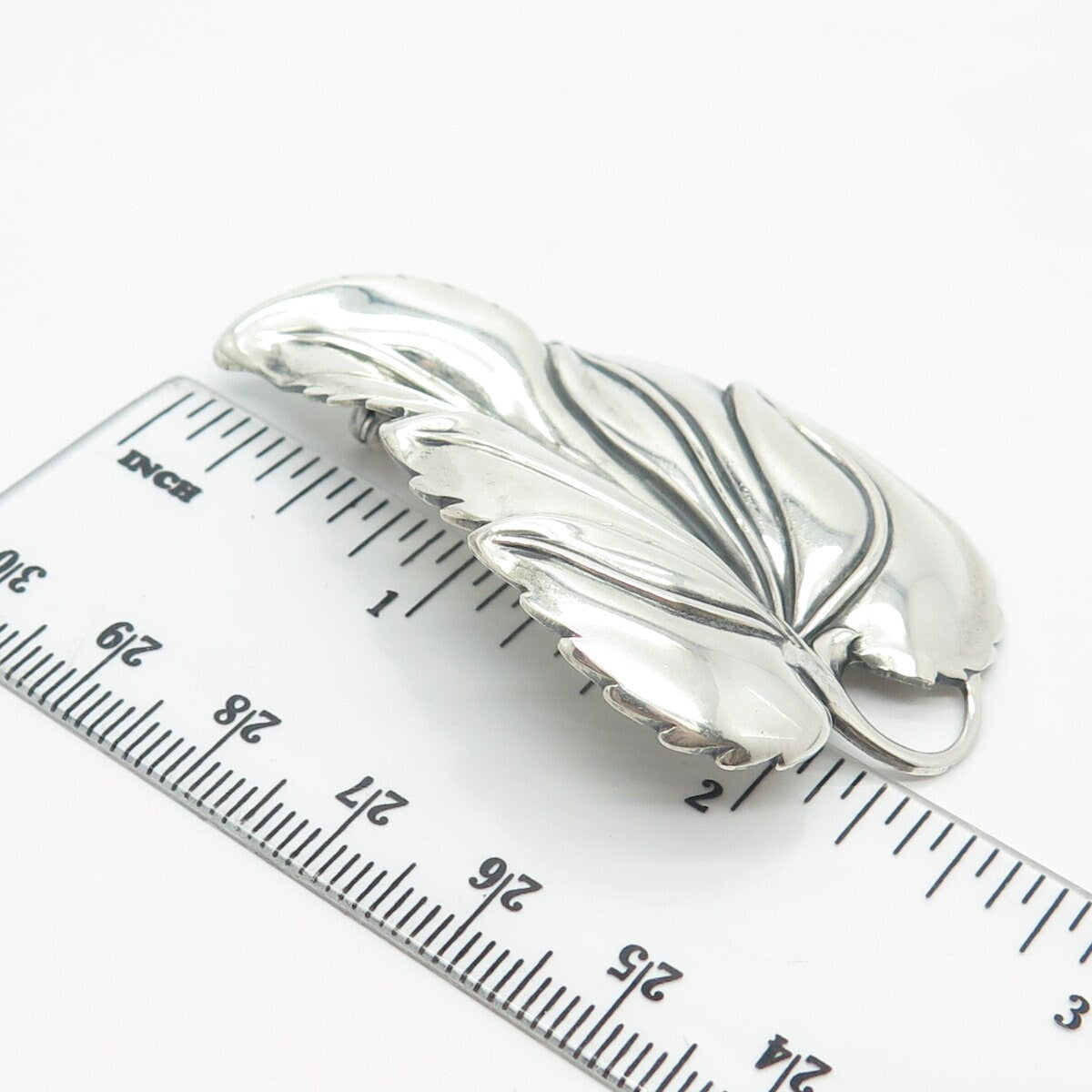 925 Sterling Silver Vintage Danecraft Leaf Pin Brooch