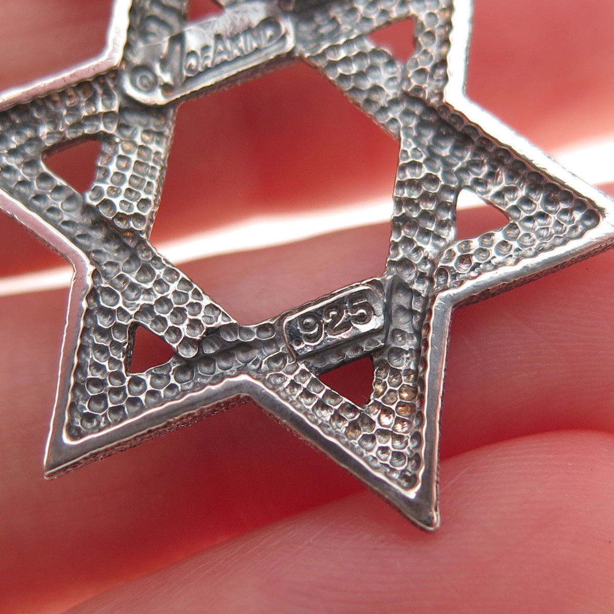 One Of A Kind 925 Sterling Silver Vintage Star of David Oxidized Charm Pendant