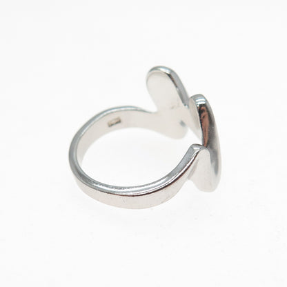 925 Sterling Silver Vintage Modernist Wavy Zig Zag Ring Size 6.25