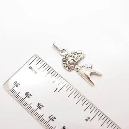 925 Sterling Silver Vintage Archaeopteryx Dinosaur Pendant