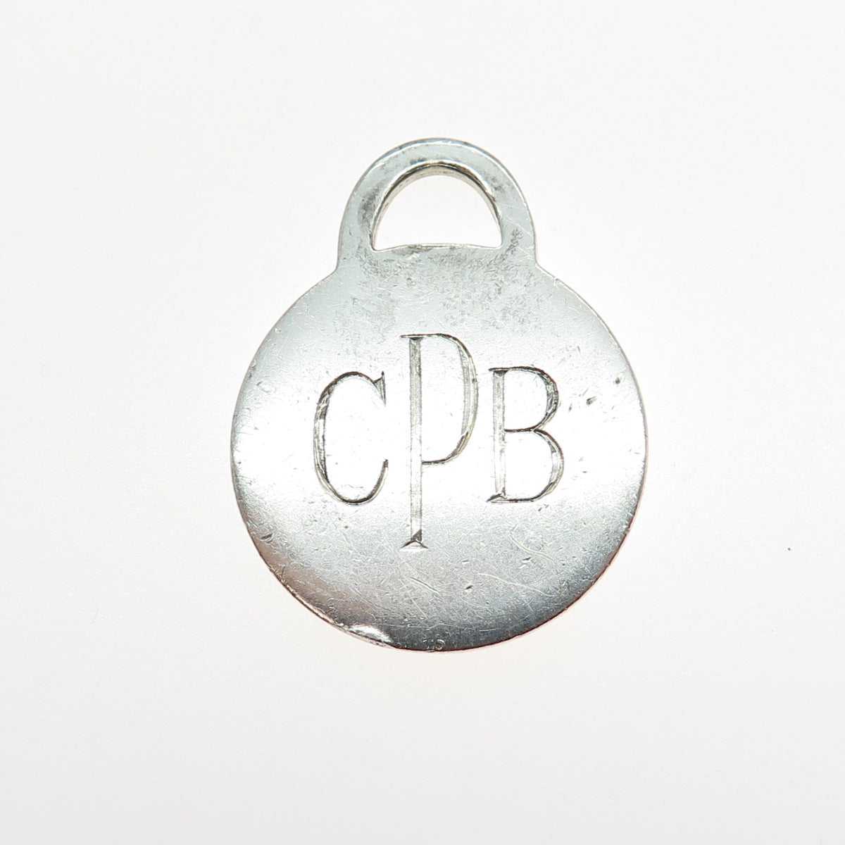 TIFFANY & CO. 925 Sterling Silver Vintage 2001 Engraved CPB Tag Charm Pendant