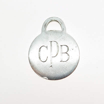 TIFFANY & CO. 925 Sterling Silver Vintage 2001 Engraved CPB Tag Charm Pendant