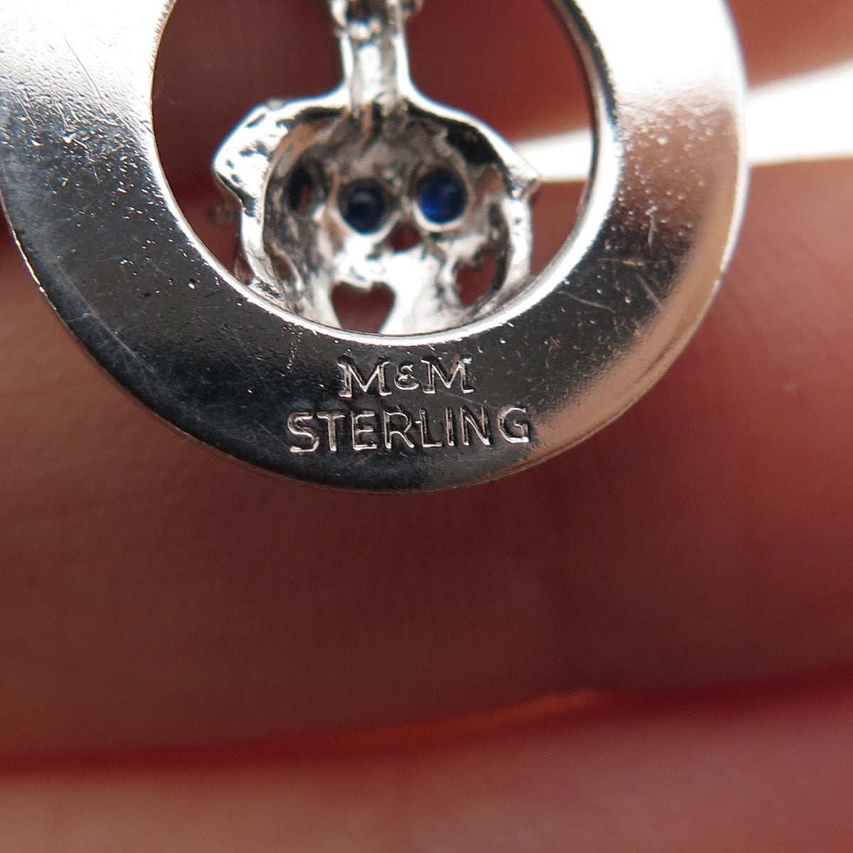 MARC MERCY 925 Sterling Silver Vintage Rhinestone Happy Birthday Charm Pendant