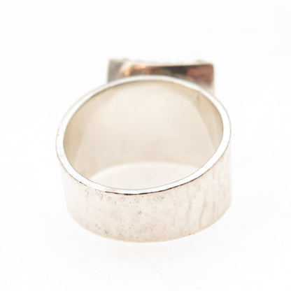 Silpada 925 Sterling Silver Vintage Real Pearl Modernist Oxidized Ring Size 6.75