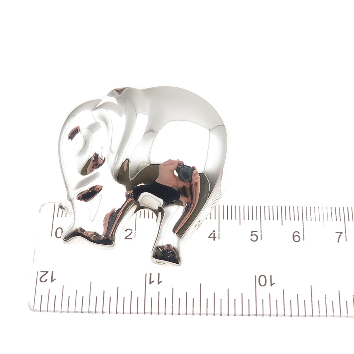 925 Sterling Silver Vintage Mexico Elephant Pin Brooch / Pendant