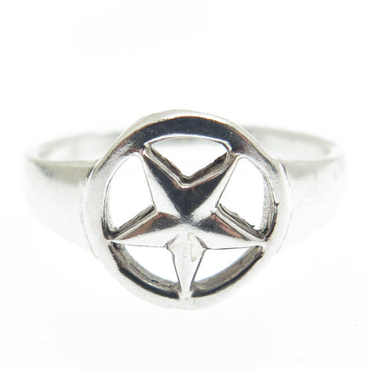 925 Sterling Silver Vintage Star Ring Size 8.5