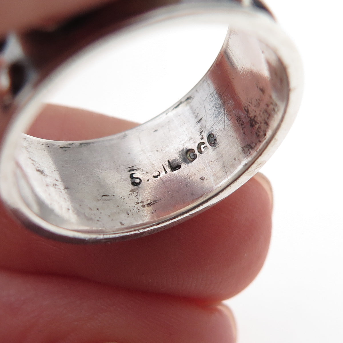 Godfrey Carter 925 Sterling Silver Vintage Swirl Oxidized Band Ring Size 7.75