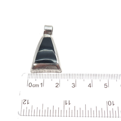 950 Silver Vintage Mexico Real Black Onyx Modernist Charm Pendant