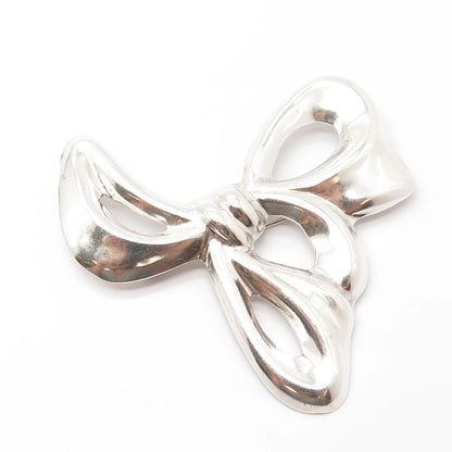 925 Sterling Silver Vintage Bow Pin Brooch