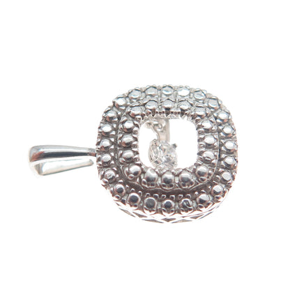 925 Sterling Silver Round-Cut C Z Cushion Minimalist Charm Pendant