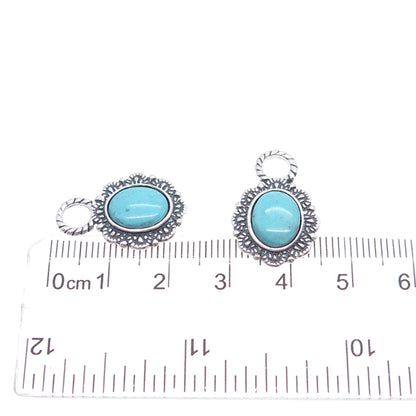 CAROLYN POLLACK Old Pawn 925 Sterling Silver Vintage Turquoise Jacket Earrings