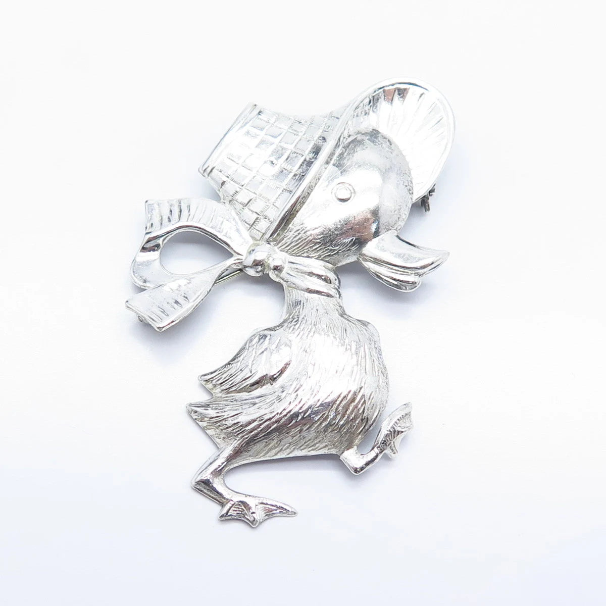 925 Sterling Silver Vintage Duckling Pin Brooch