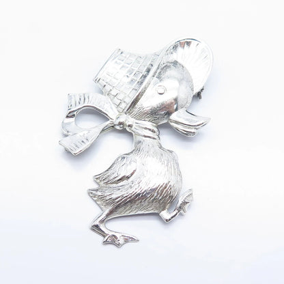 925 Sterling Silver Vintage Duckling Pin Brooch