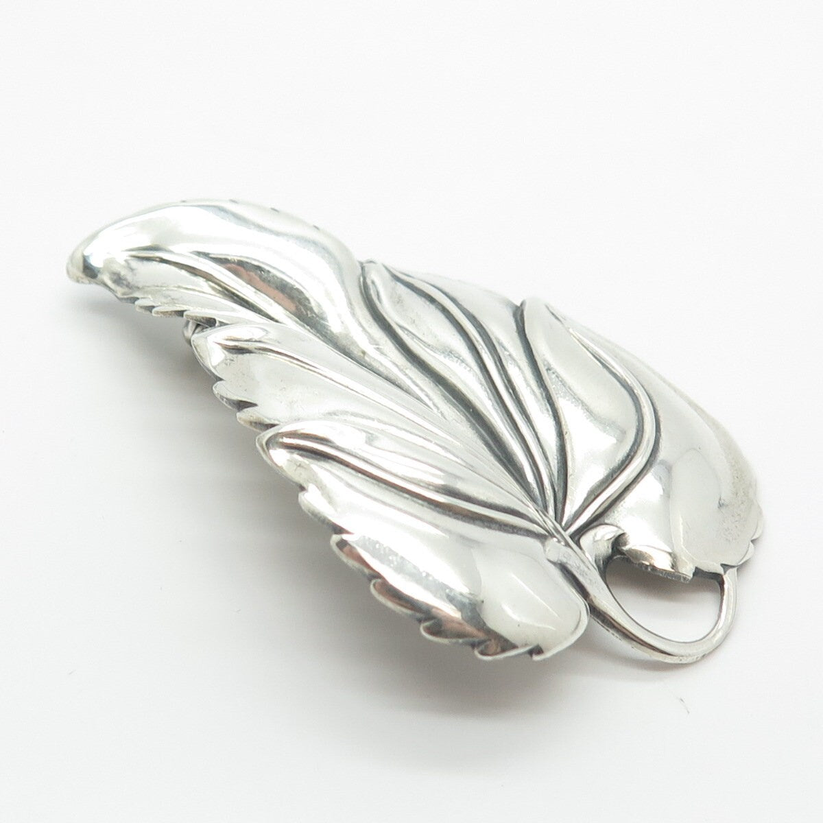 925 Sterling Silver Vintage Danecraft Leaf Pin Brooch