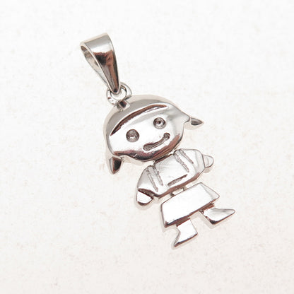 925 Sterling Silver Girl Charm Pendant