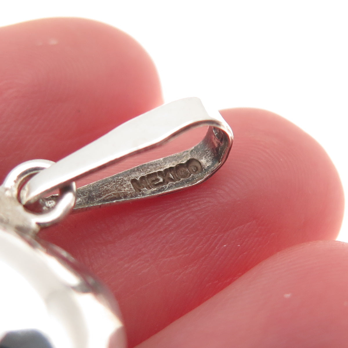 925 Sterling Silver Vintage CII Mexico Modernist Heart Charm Pendant