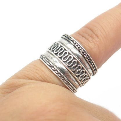 925 Sterling Silver Vintage Eternal Curve Ring Size 5.5