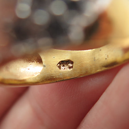 925 Sterling Silver Gold Plated Round-Cut C Z Ring Size 6.5