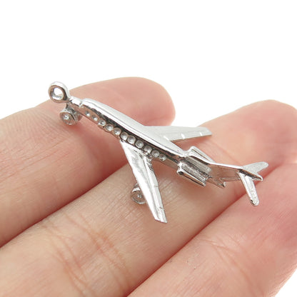 HAMILTON & HAMILTON 925 Sterling Silver Vintage Airplane 3D Pendant