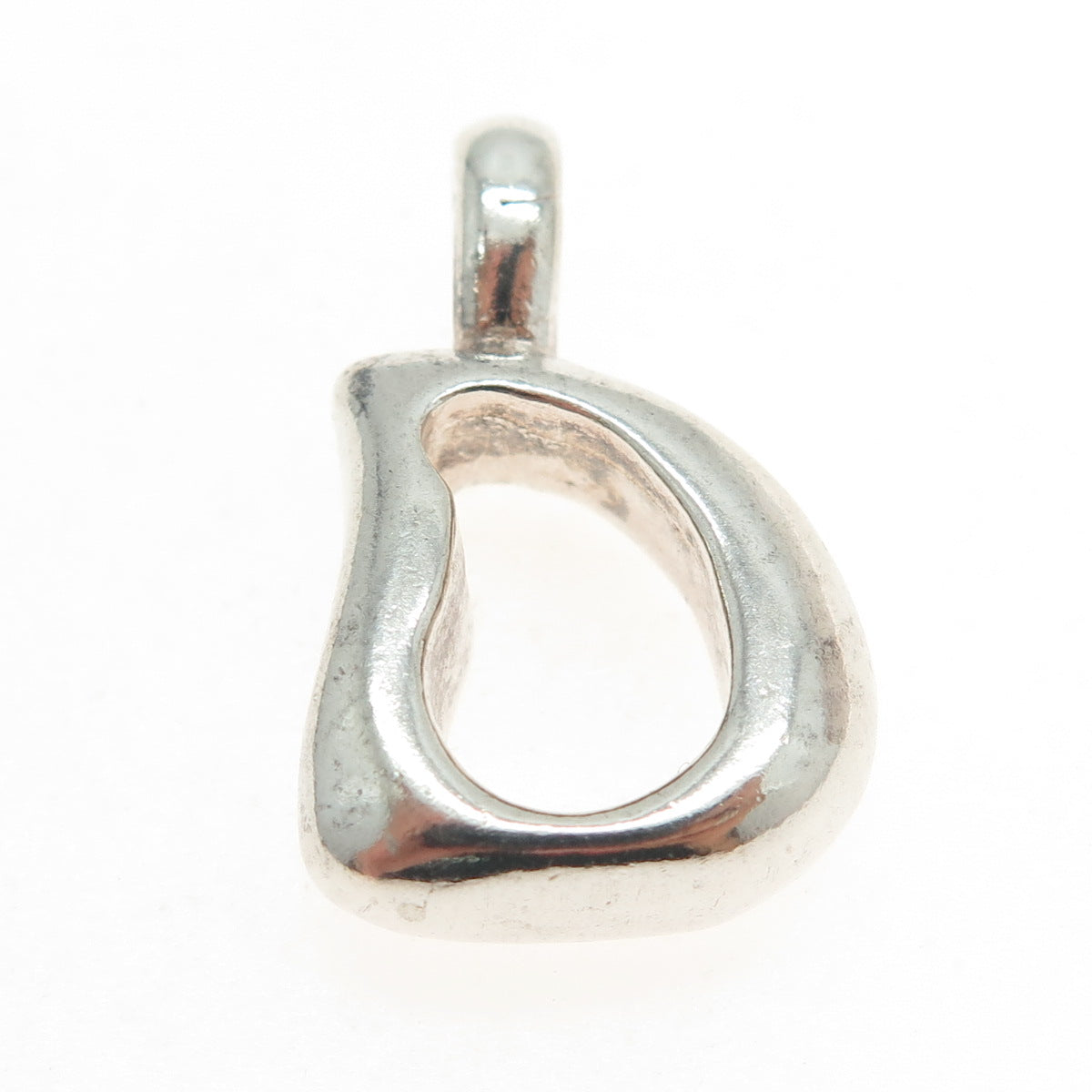 925 Sterling Silver Vintage Letter "D" Initial Modernist Pendant