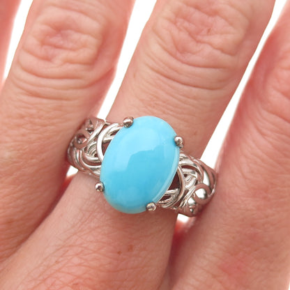 Chuck Clemency 925 Sterling Silver Real Turquoise Byzantine Ring Size 8.25