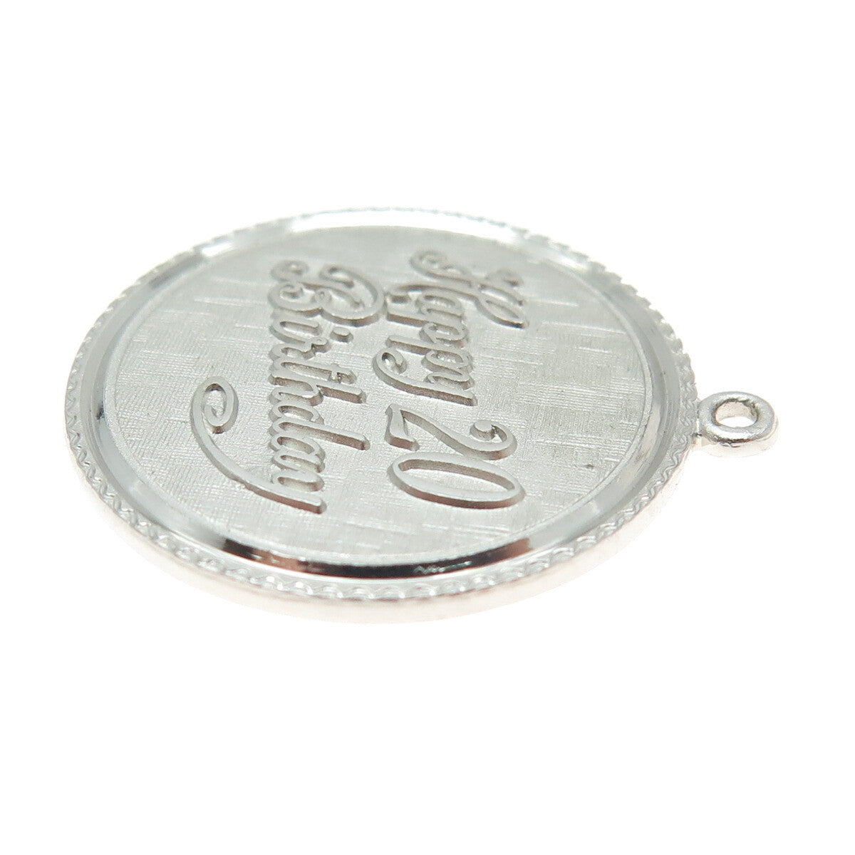 GRIFFITH & SONS CO 925 Sterling Silver Vintage "Happy Birthday 20" Pendant