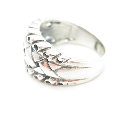 925 Sterling Silver Vintage Wicker Ring Size 6.75