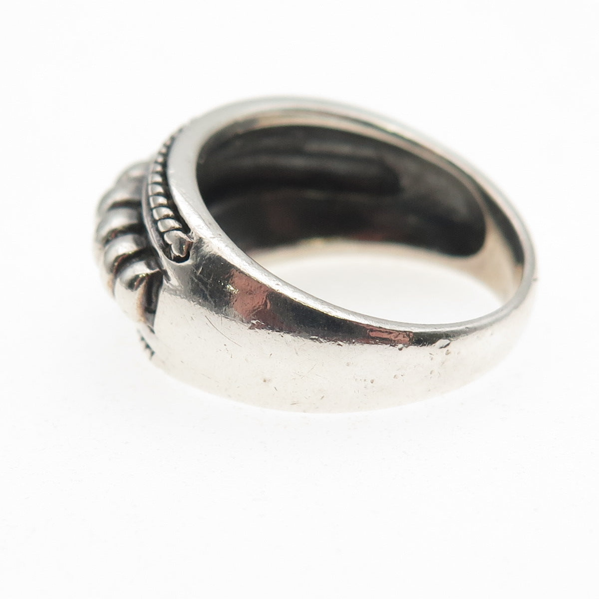 DP Doug Paulus 925 Sterling Silver Vintage Modernist Oxidized Ring Size 7