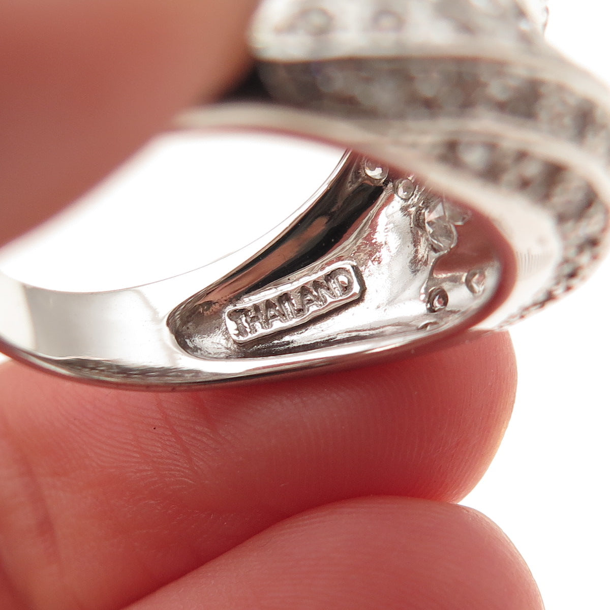 Chapal Zenray 925 Sterling Silver Princess & Round-Cut C Z Ring Size 8