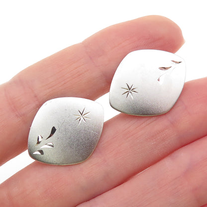 925 Sterling Silver Antique Art Deco JML Engraved Cufflinks